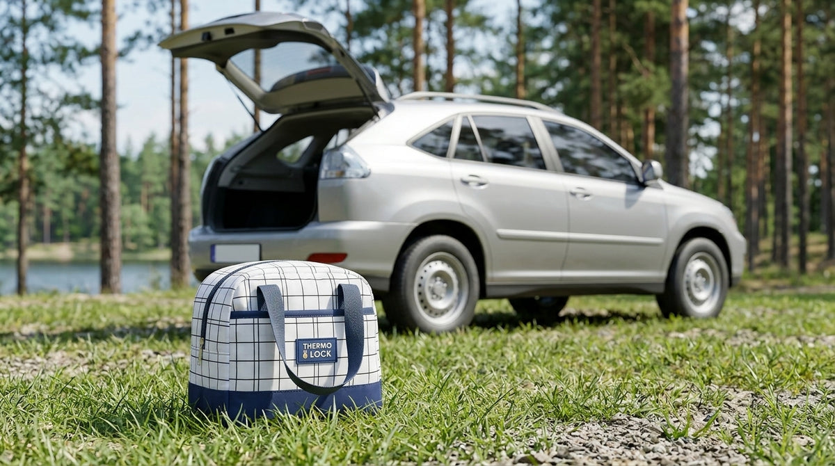 Lunch Bag, Insulated Portable Lunch Box - Campsite Day