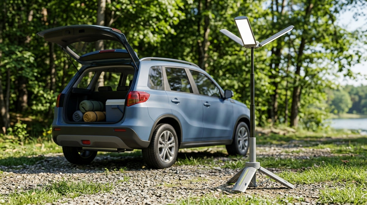 Camping Light with Telescopic Stand - Retractable - Campsite Day