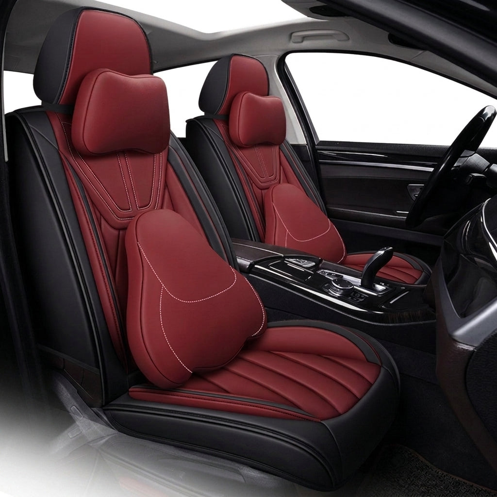 Universal four-season Nappa leather seat cover for car seat cushions, premium feel, anti-dirt, full coverage ventilation, breathable new seat cover - Hero Shot