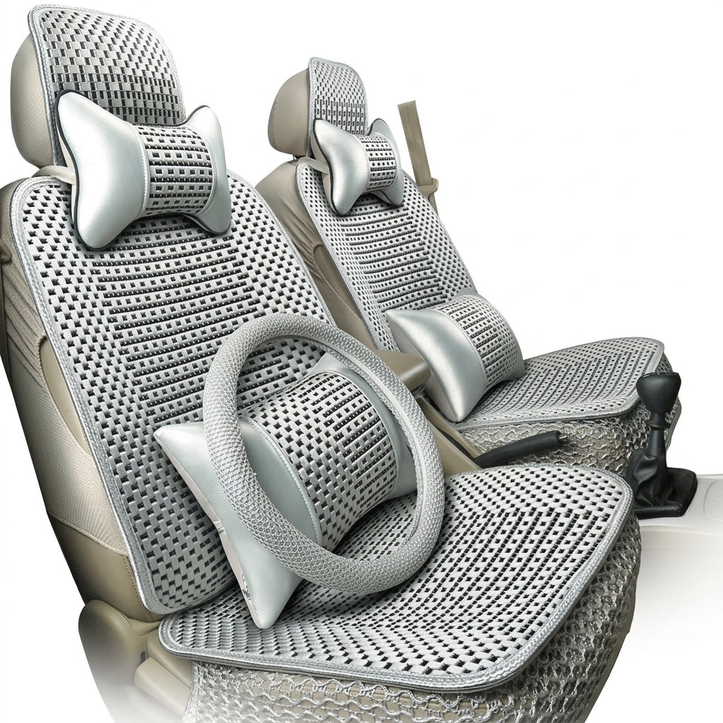 Summer Ice Silk car seat cushion, all-season universal breathable, summer-specific all-encompassing car seat cover, single-seat, five-seater, cross-border design - Hero Shot