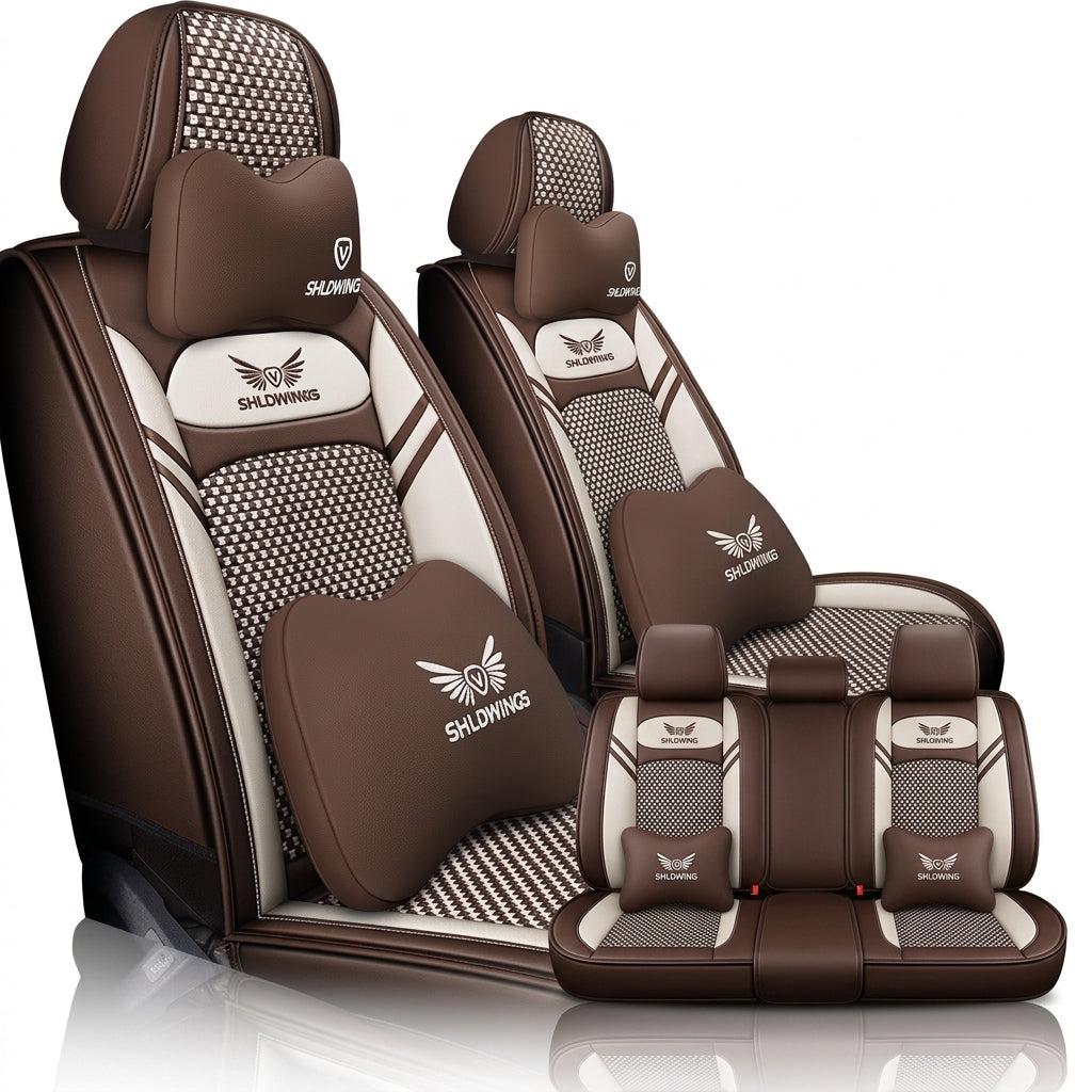 Full-coverage car seat covers for Napa leather car seat cushions, five-seat universal Ice Silk car seat cushions, all-season universal model wholesale - Hero Shot