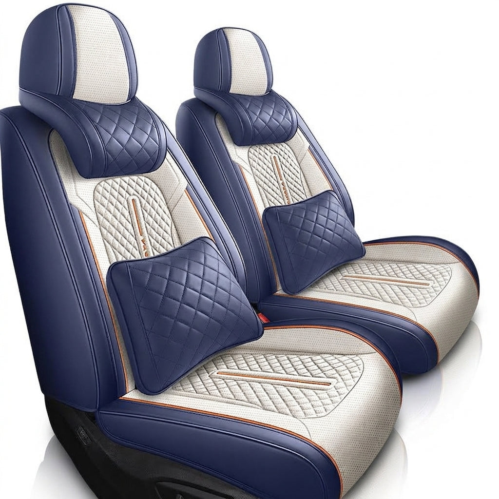 New car seat cushions fully covered, all-season universal seat covers, all five seats, full leather, high-quality seat covers sold directly from the manufacturer - Hero Shot