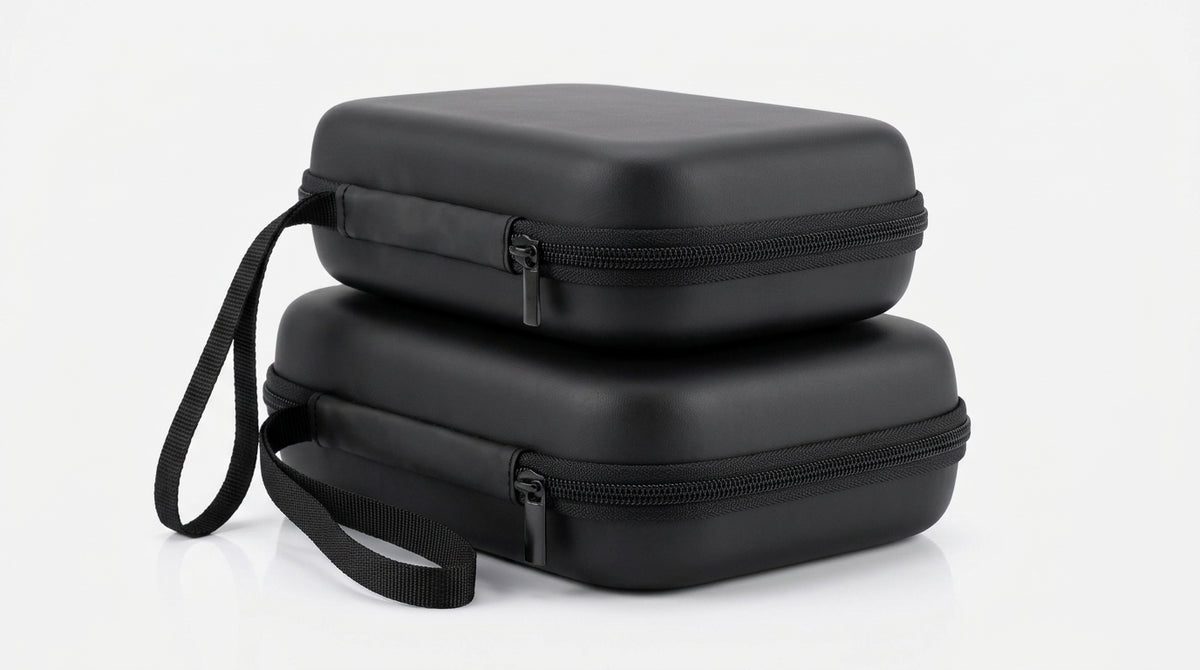 Car air pump leather box, portable air pump storage bag, leather packaging box for automotive emergency tools - Hero Studio