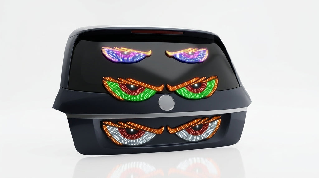 Best-selling automotive devil's eye LED lights, dynamic USB expression lights, LED display front and rear windshield car stickers - Hero Studio
