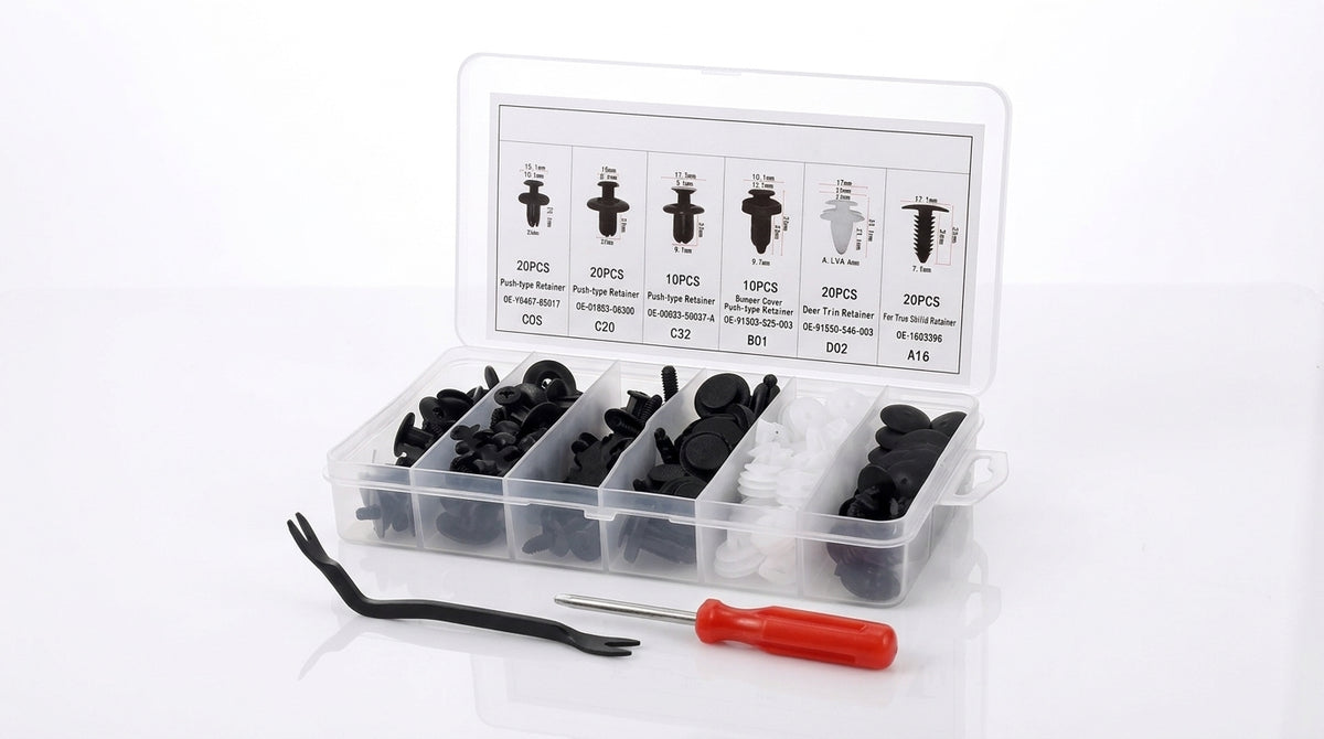 100PCS Box Car Snap Box 100PCS Combo Set Nylon Clip Bumper Universal Buckle - Hero Studio