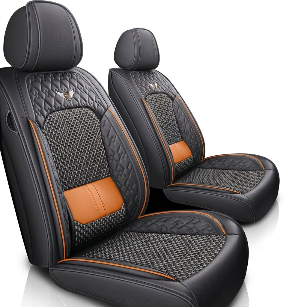 The 2025 new lumbar Napa leather ice silk car seat cushion is suitable for all seasons - Hero Studio