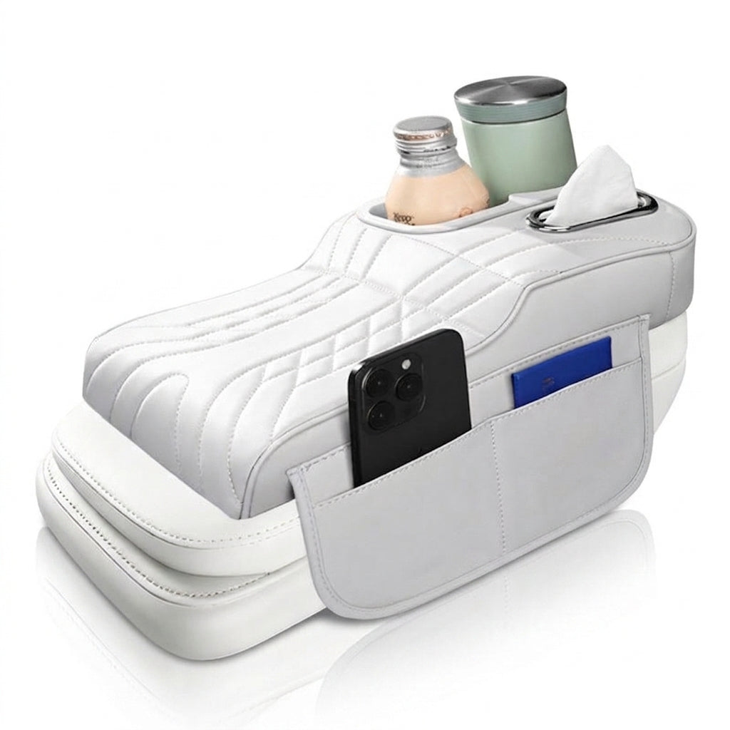 Multi-functional car armrest box water cup holder heightened central protective cover car tissue box supplies storage mat - Hero Studio