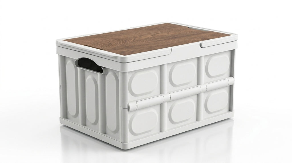 Outdoor camping folding box, storage box, wooden lid, car trunk, picnic storage box, organizer box, clothing storage box - Hero Studio