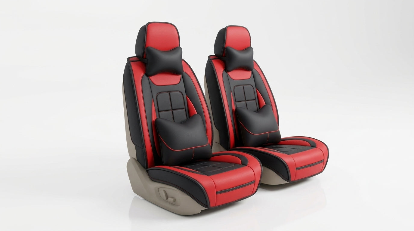 The five-seater car seat cushion is fully surrounded by the all-season universal leather seat cover, which is wear-resistant, dirt-resistant and breathable - Hero Studio