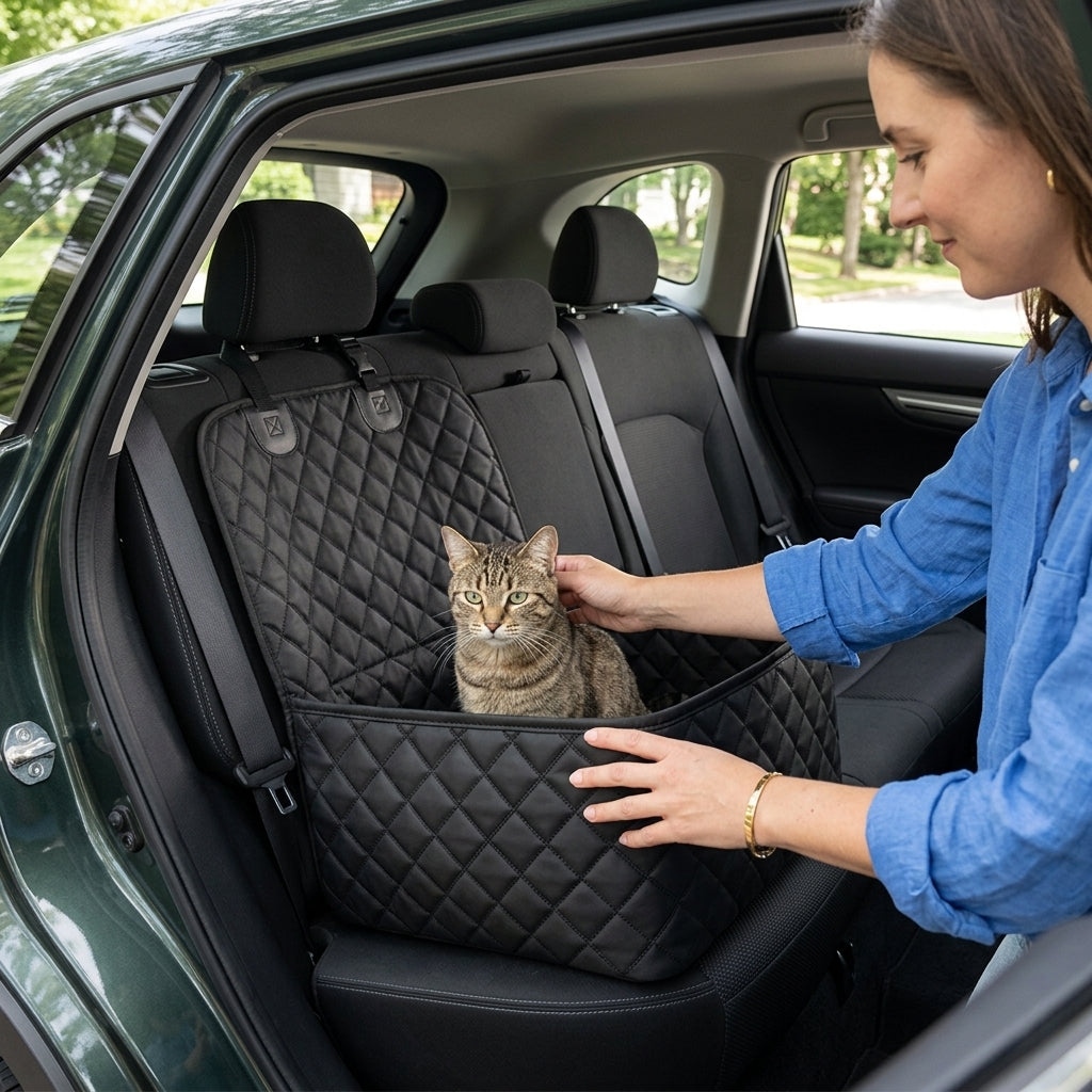 Pet Rear Seat Cushion for Cars, Waterproof & Dirt-Resistant - In Use Day