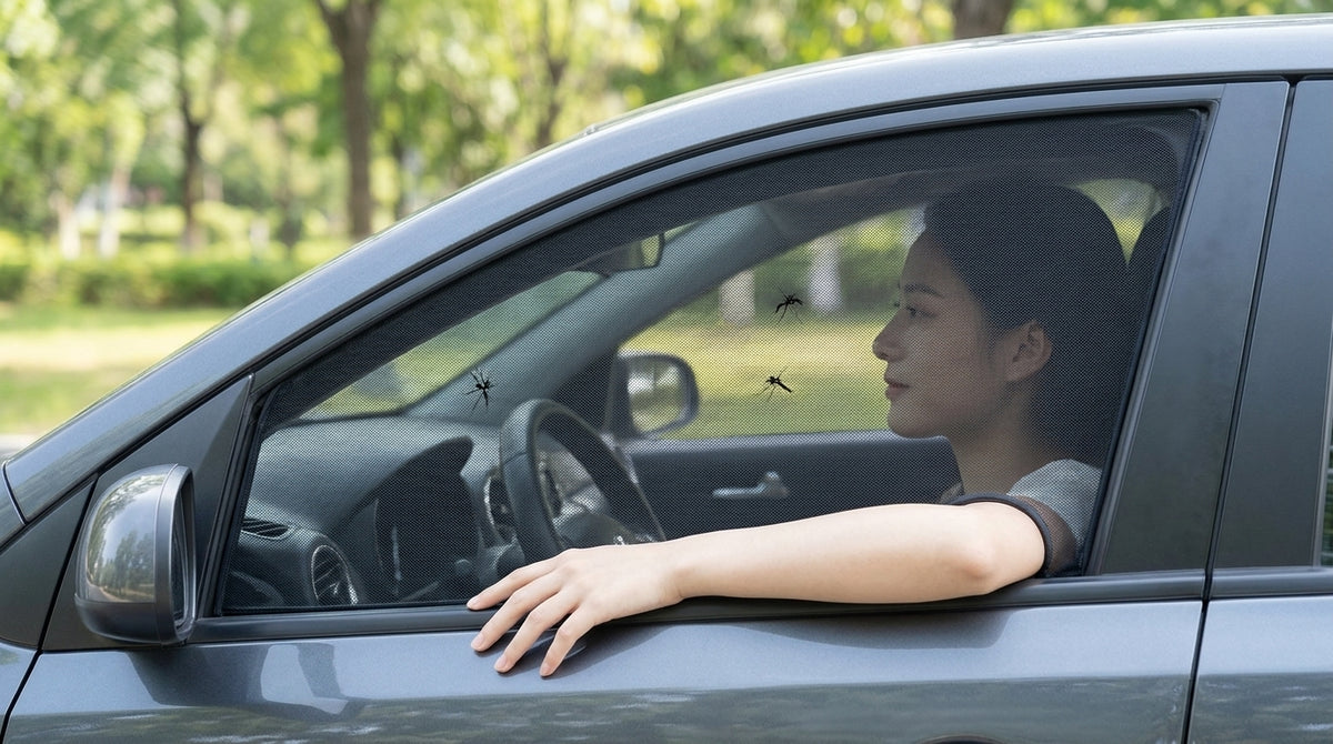 Car Window Mosquito Screen, Universal Fit - In Use Day