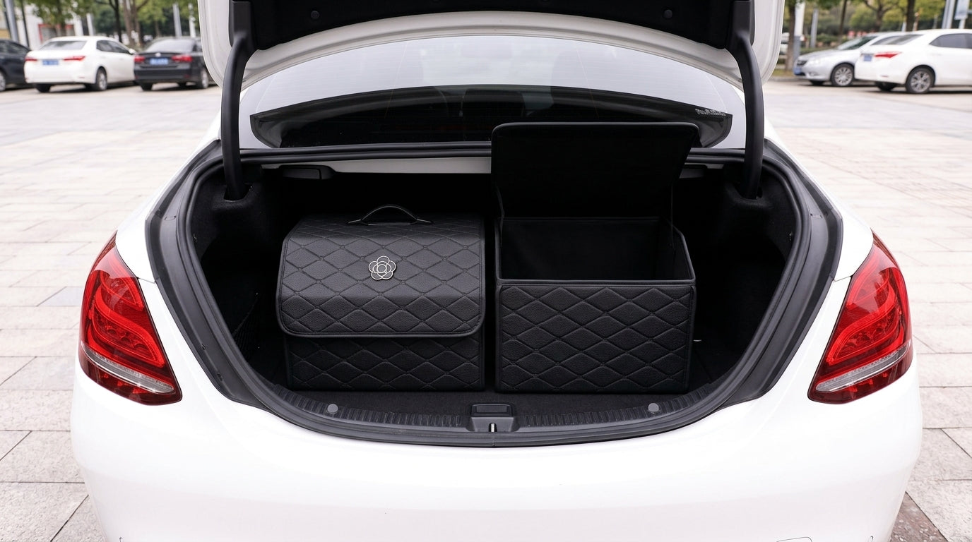 Car trunk storage box, car tail box, camellia car, good things, sorting storage box, multi-functional storage girl - Boot Context Day
