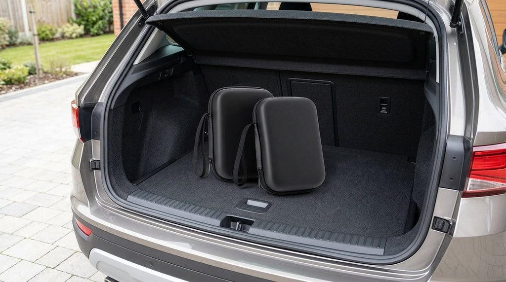Car air pump leather box, portable air pump storage bag, leather packaging box for automotive emergency tools - Boot Context Day