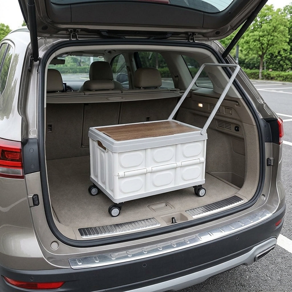 Outdoor foldable storage box, car trunk storage box, multifunctional camping picnic hand-carry basket, picnic storage box - Boot Context Day