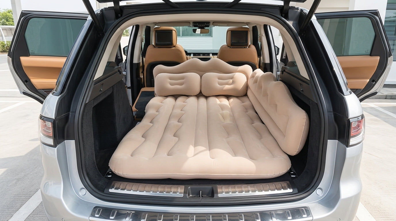 Cross-border car inflatable bed Car rear exhaust mattress Universal folding sleeping air mattress travel mattress - Boot Context Day