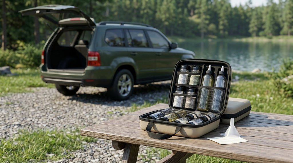 Camping and Outdoor Cooking Seasoning Bottle Set, Outdoor Portable Storage PET Spice Bottle, Repackaging Bottle, Oil Bottle Organizer Bag - Campsite Day