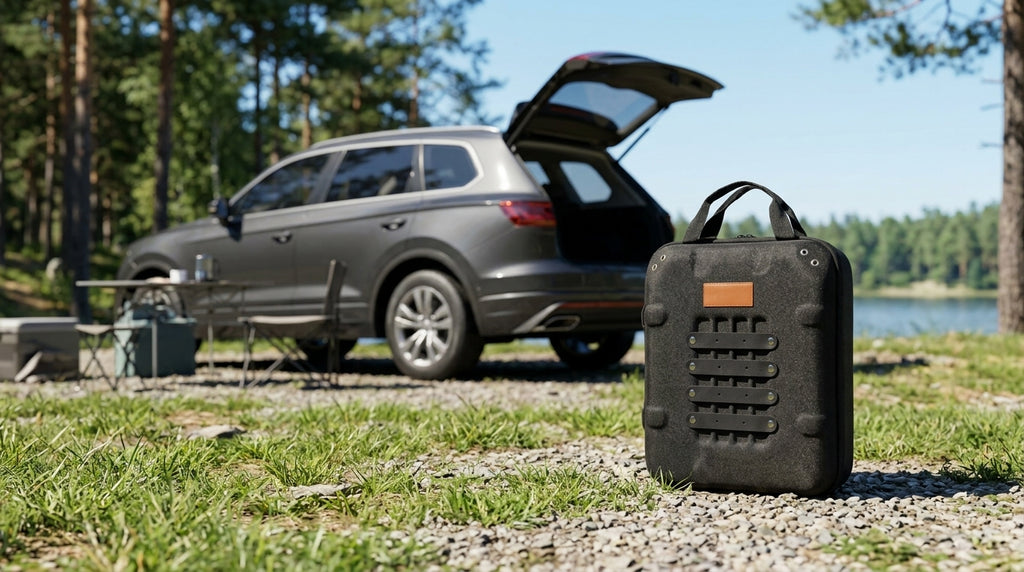Outdoor portable seasoning knife set storage bag, camping and outdoor cooking bag, self-driving kitchen equipment set, EVA hard bag - Campsite Day