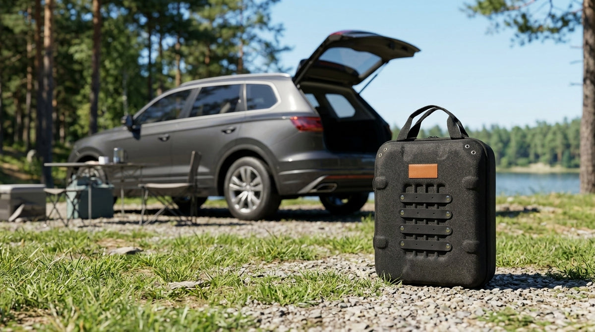 Outdoor portable seasoning knife set storage bag, camping and outdoor cooking bag, self-driving kitchen equipment set, EVA hard bag - Campsite Day