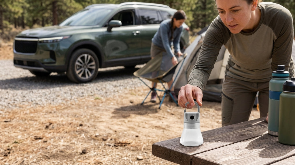 Portable Bottle Cap Light - Gray - In Use Day