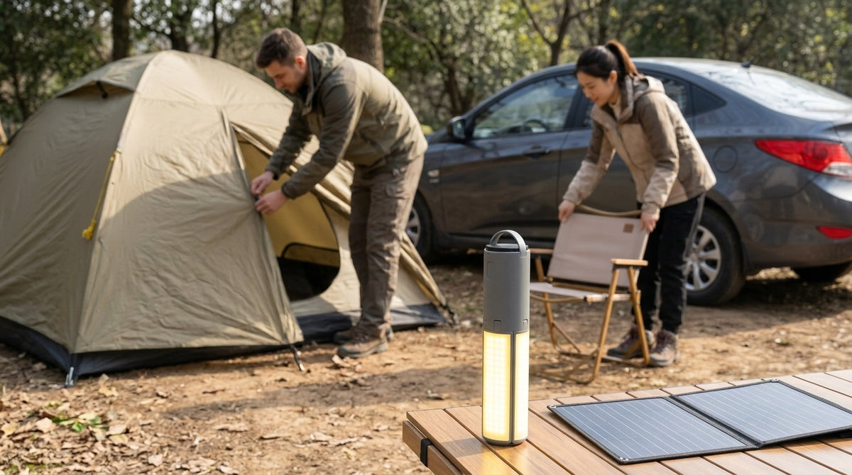 Camping Light - Folding Tent Lantern - In Use Day