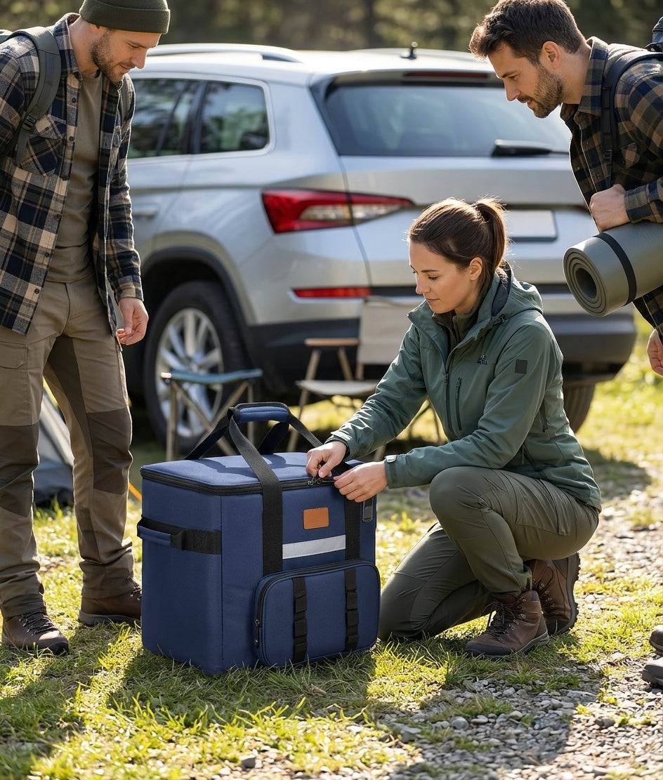 Insulated Picnic Cooler Bag - Multiple Colors - In Use Day