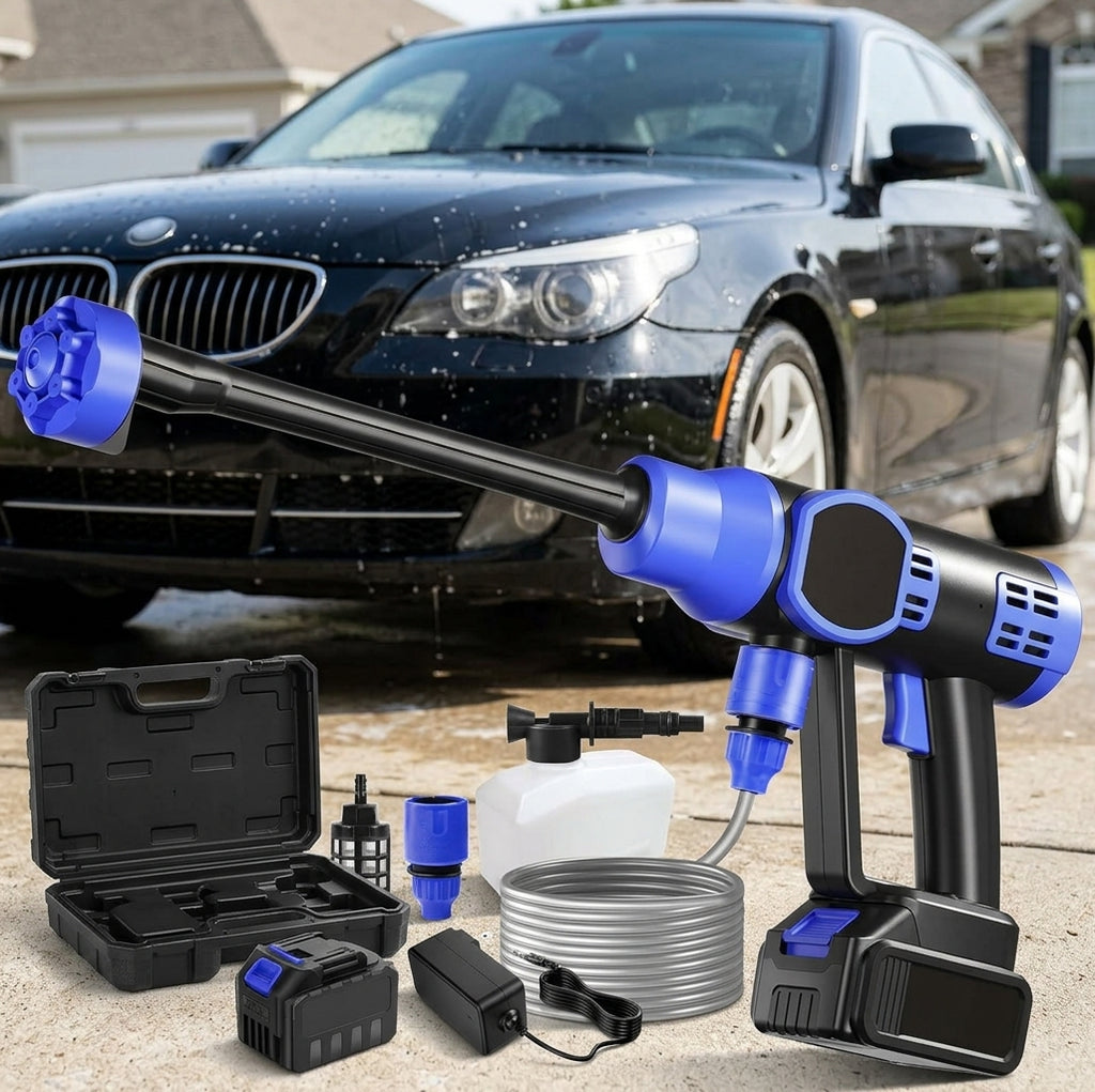 Brushless electric car wash high-pressure water gun, multifunctional handheld portable car wash washer, water nozzle for household plant watering - Wash Bay Day
