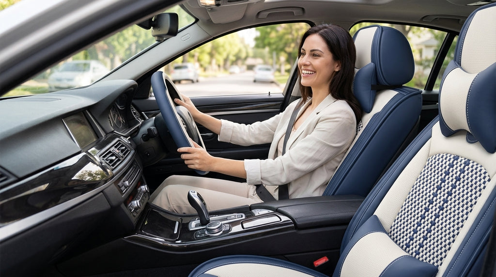 Car Seat Cushion Leather Seat Cover Seat Cushion All Inclusive Four Seasons 24 New Car Cover Seat Cover Leather Four Seasons All Inclusive - Woman Driver Day