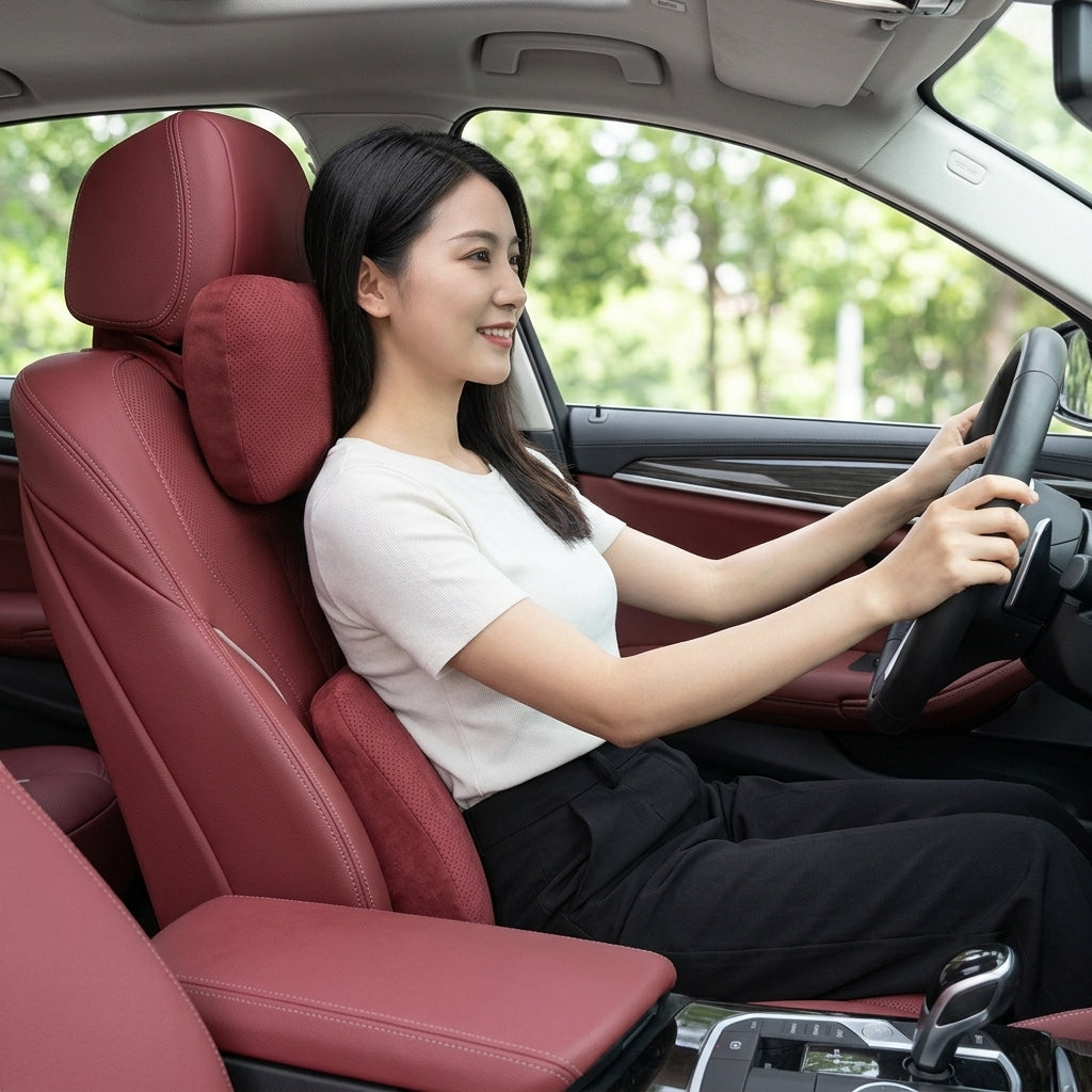 It is suitable for BMW car headrest neck pillow, new 5 series, 3 series, 1 series, 7 series X1X2X3X4X5X6 lumbar cushion in the car - Woman Driver Day