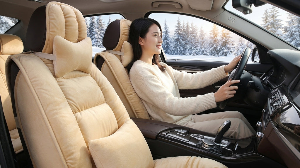 Winter short plush car seat cushion new winter car fleece seat cover universal down all-inclusive seat cushion wholesale - Woman Driver Day