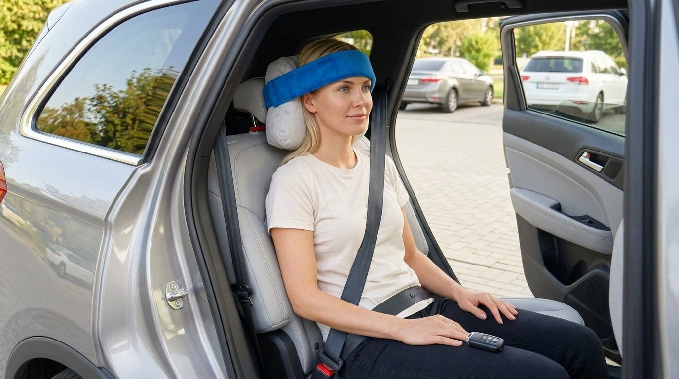 Cross-border best-selling safety headband for Amazon travel, fixed head, suitable for travel tools, adjustable - In Use Day