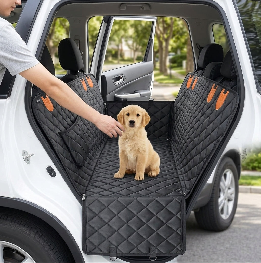 Pet Car Seat Cover Rear Full Coverage Waterproof - In Use Day