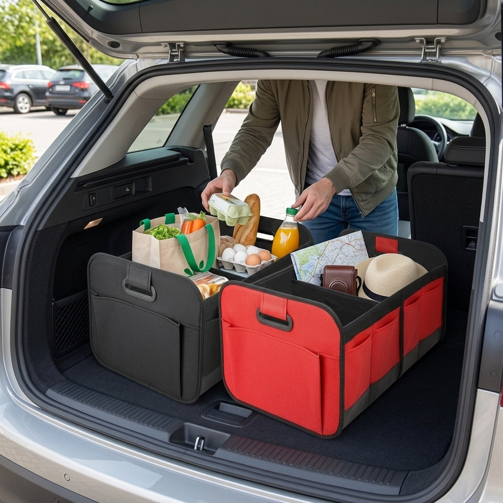 Cross-border car storage box trunk storage box oxford cloth storage box large capacity foldable spot wholesale - In Use Day