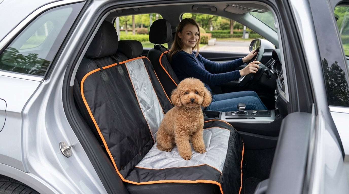 Zhongheng car pet mat, rear seat seat pad, waterproof pet car mat, car dog mat, rear pet seat cushion - In Use Day