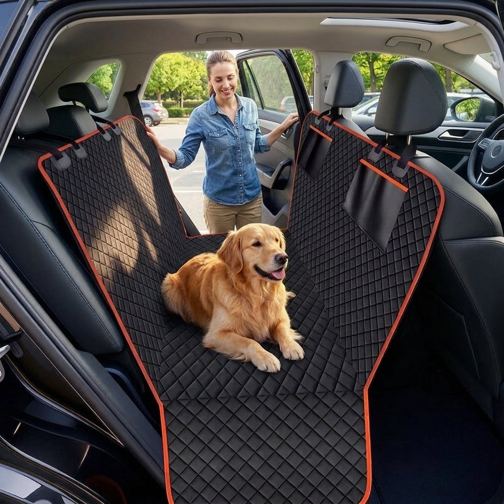 Oxford fabric pet mat, waterproof, dirt-resistant, wear-resistant seat cushion, rear seat mat for cats and dogs, thickened, suitable for car storage, universal - In Use Day