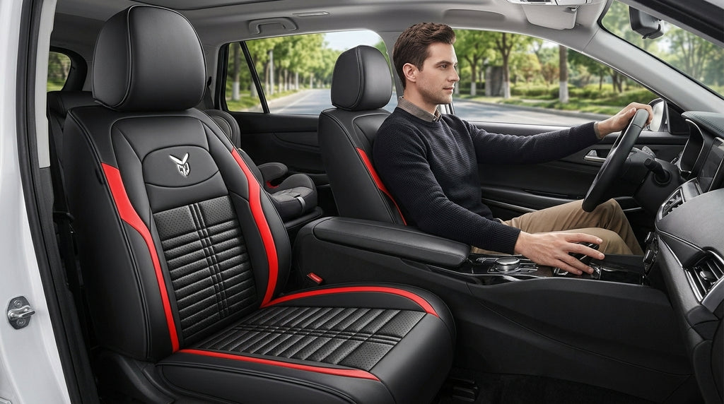 Cross-border car seat cushions with a light luxury, premium feel, all-around car seat cushions, all-season universal, simple, breathable, stain-resistant, and stain-resistant - In Use Day
