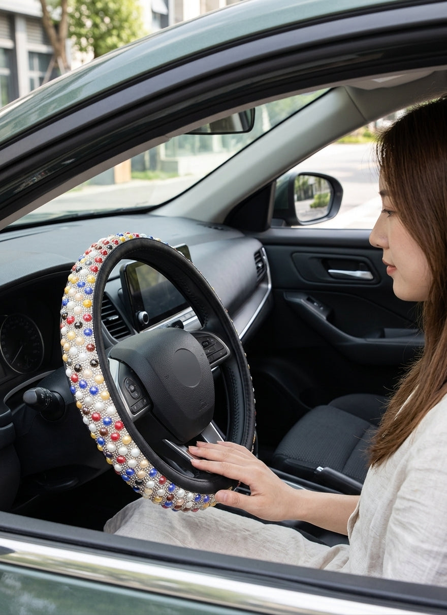 Steering Wheel Cover with Ceramic Ice Beads - In Use Day