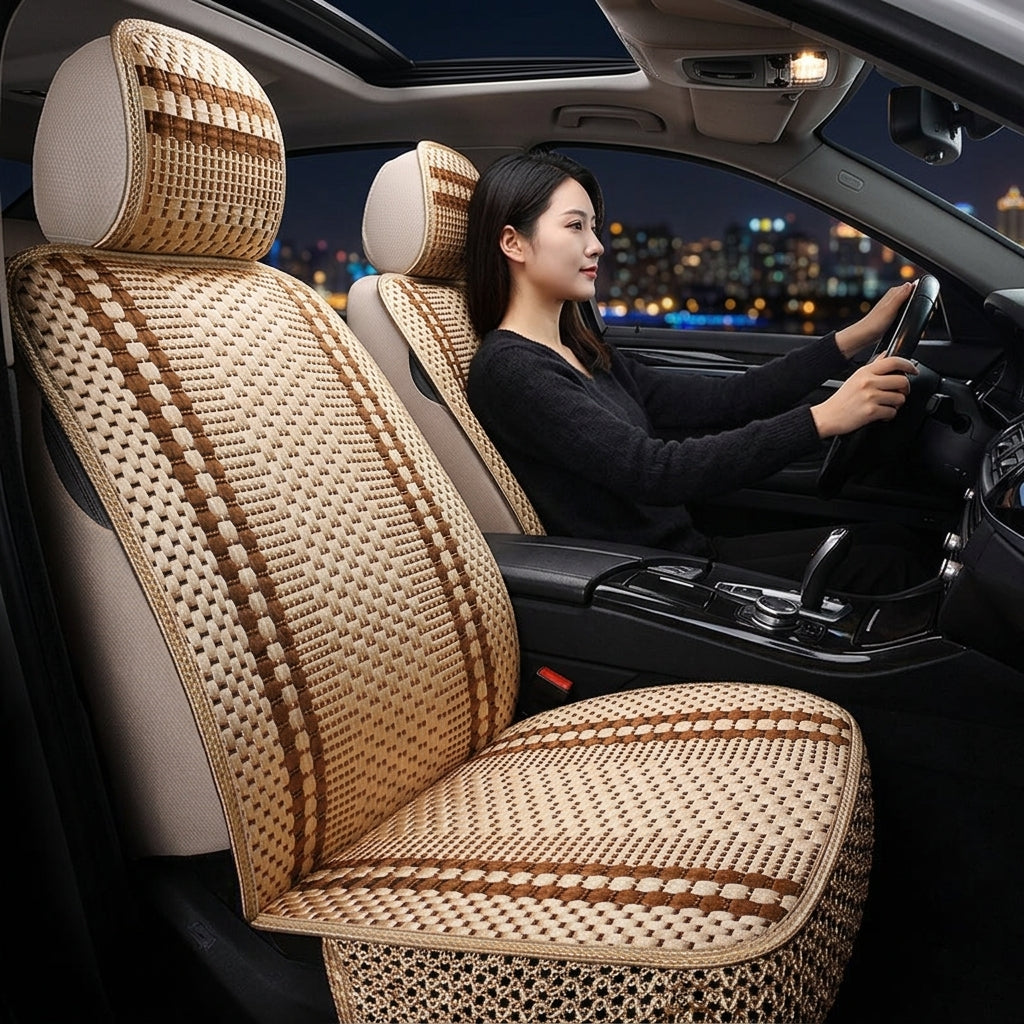 Car Cushion Four Seasons Universal Ice Silk Seat Cover Summer Cool Cushion Single Piece Car Single Pad Wholesale Factory Direct All-Inclusive - Woman Night Atmosphere