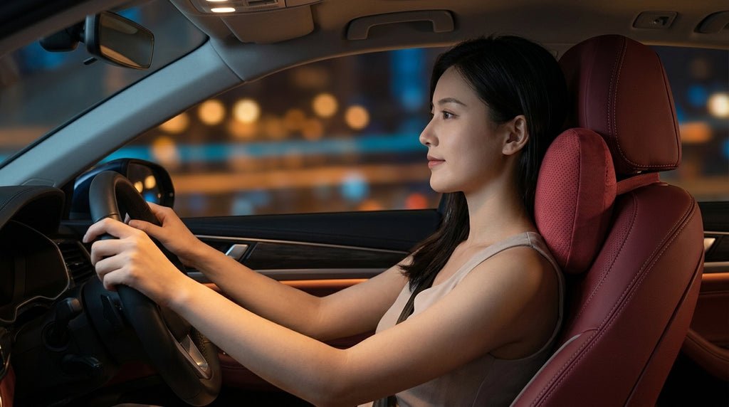 It is suitable for BMW car headrest neck pillow, new 5 series, 3 series, 1 series, 7 series X1X2X3X4X5X6 lumbar cushion in the car - Woman Night Atmosphere