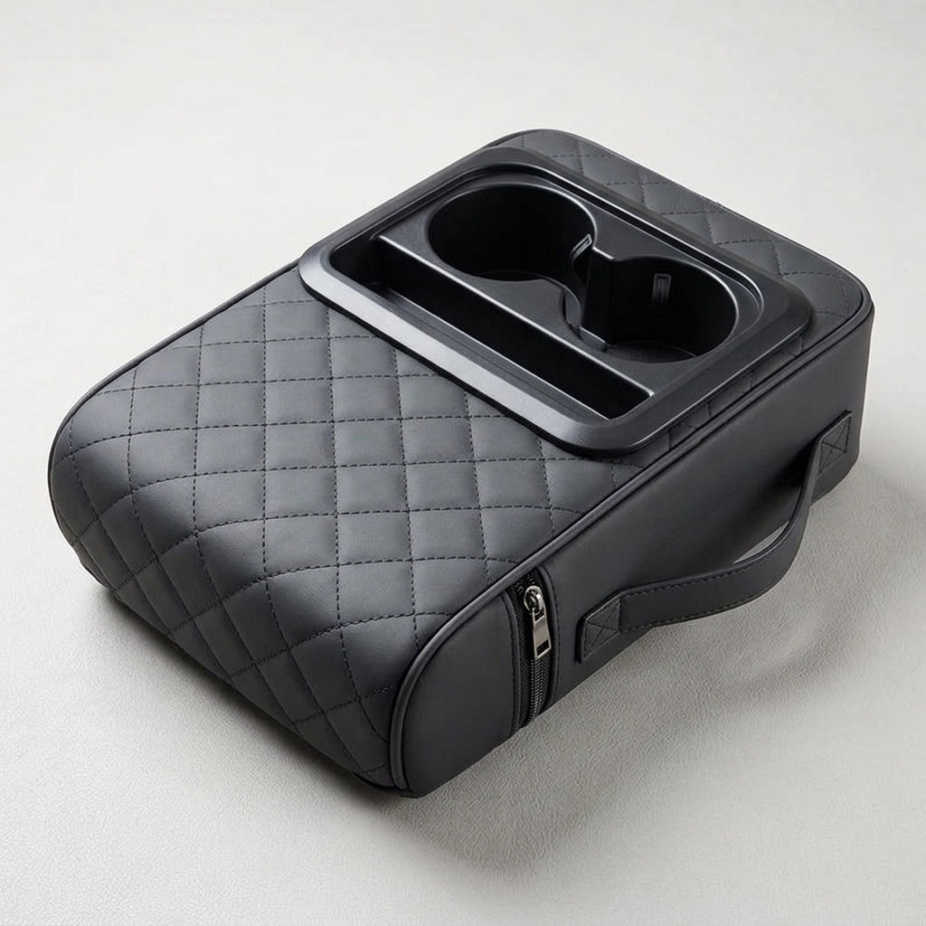 Armrest box raised pad, car cup holder, tissue box (Huotong Global · Light Custom) universal microfiber leather - Detail Top