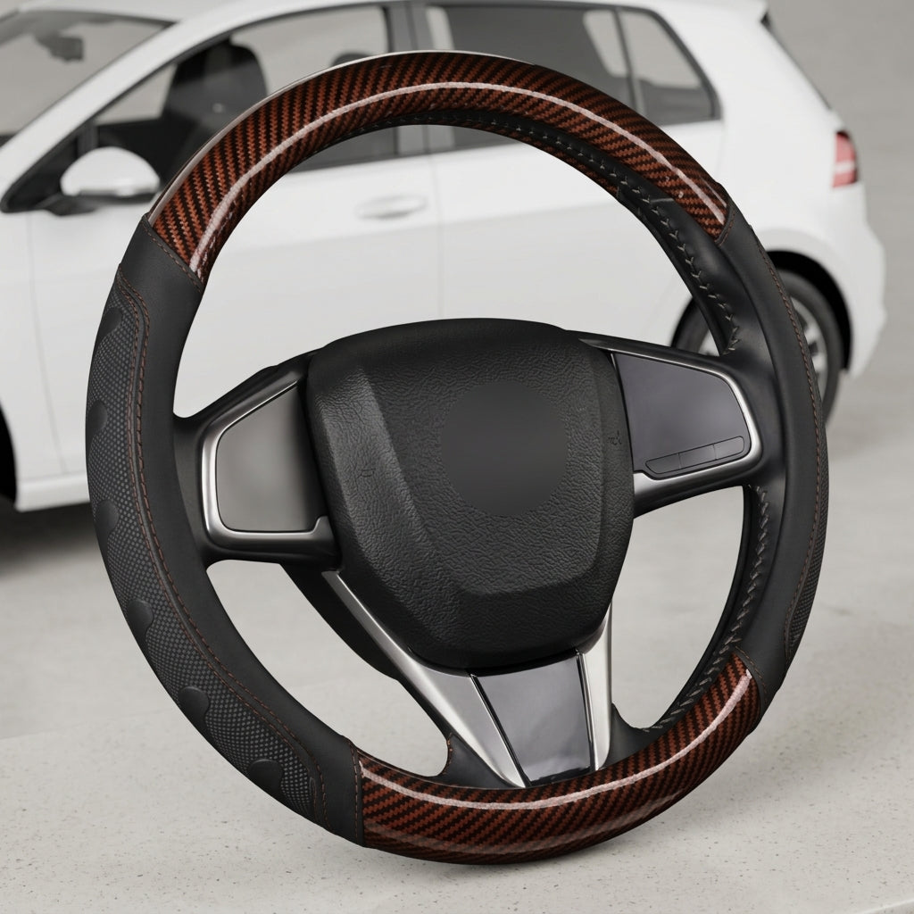 [Carbon Fiber] Car Steering Wheel Handle Sleeve, All-Season Universal, Non-slip, Wear-Resistant, Breathable New Model Dropshipping - Detail Top