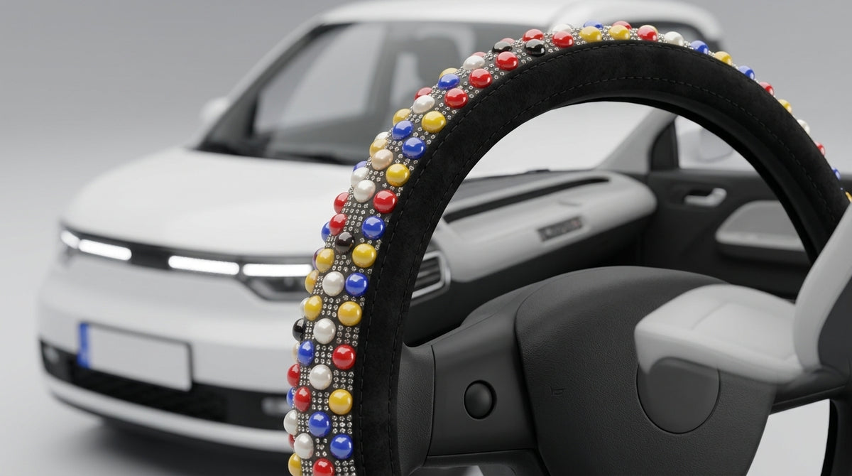 Steering Wheel Cover with Ceramic Ice Beads - Detail Top