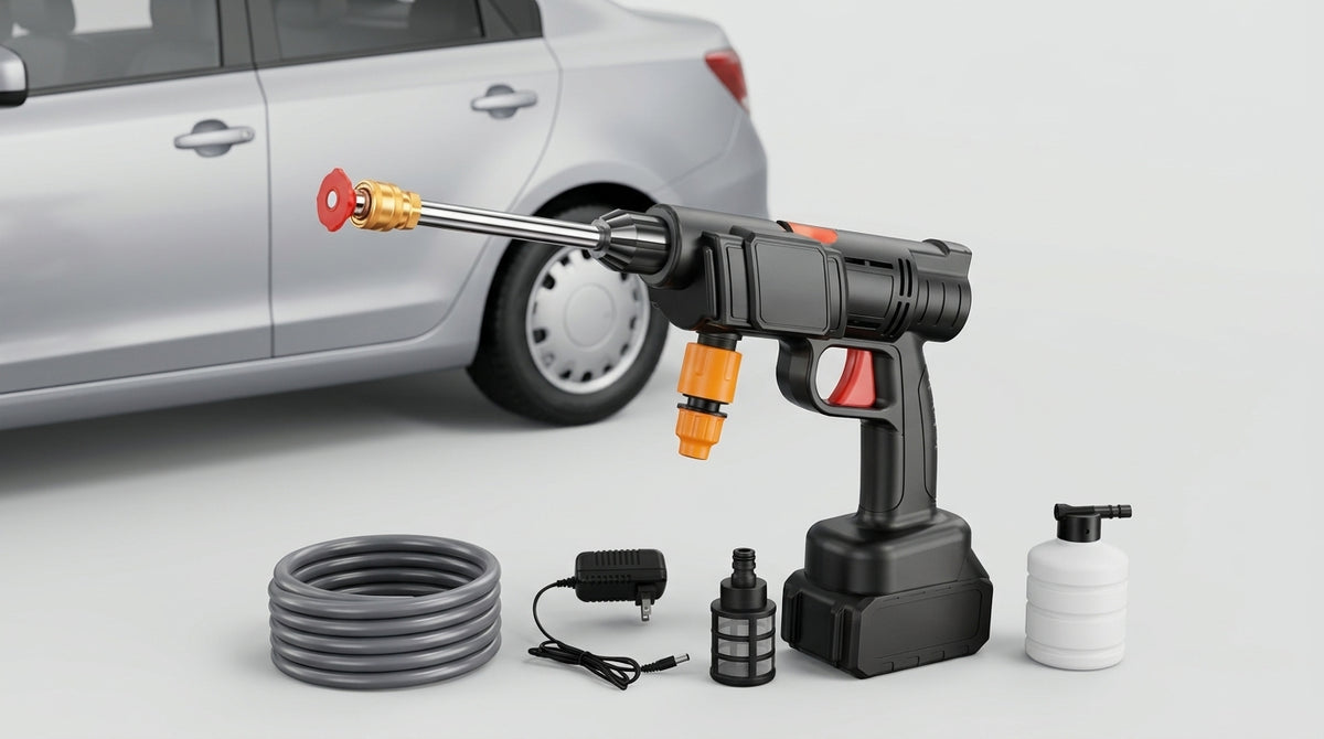 Household wireless lithium battery water gun car wash high-pressure water gun rechargeable car wash artifact car wash machine set of foreign trade order - Detail Top