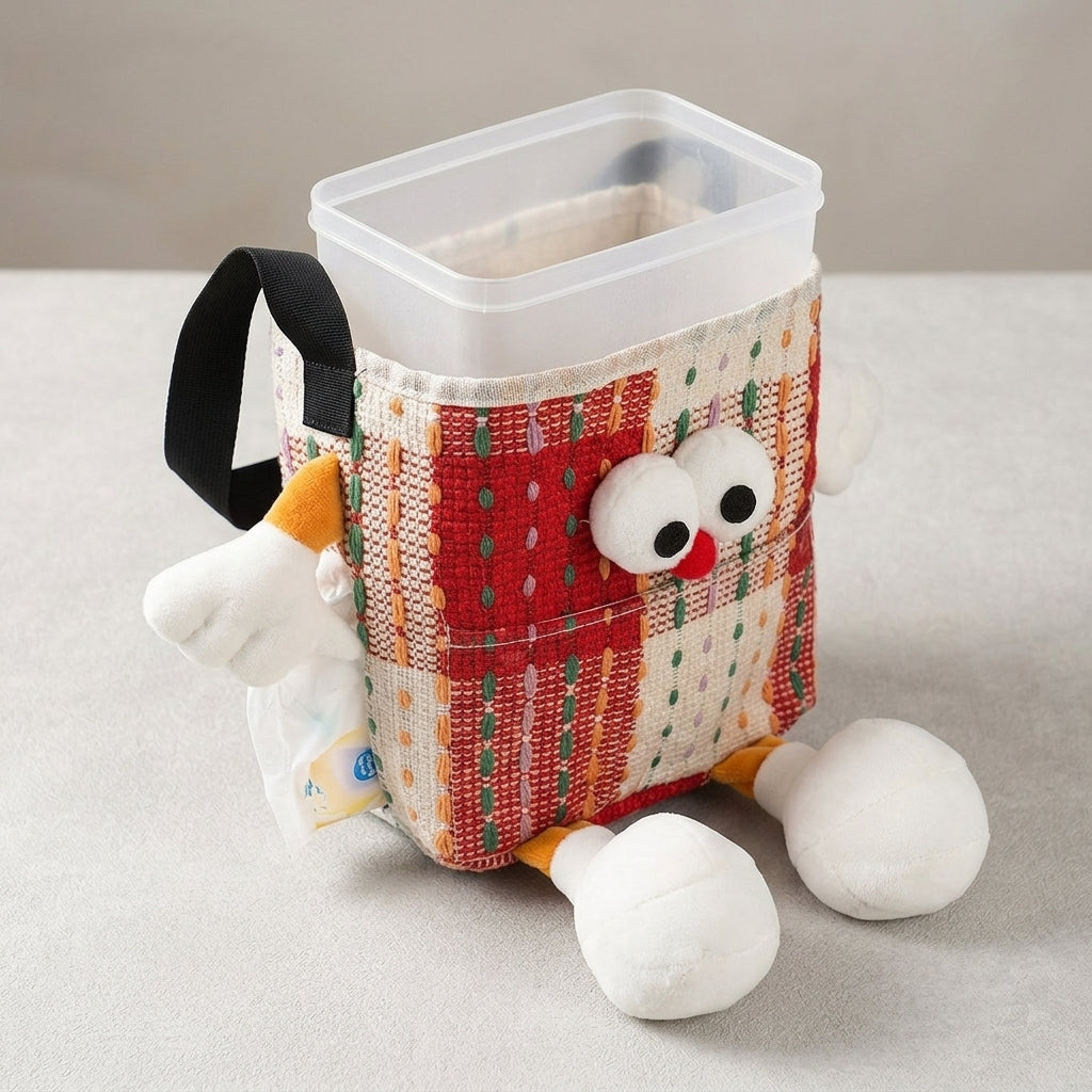 Car trash bin, waterproof two-in-one storage box for car seatbacks, plastic storage container for automotive supplies - Detail Top