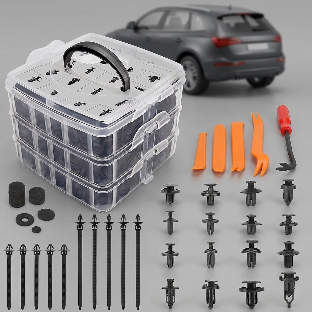 630pcs boxed nylon clips, clips, 16 types of bumper repair kits, universal plastic fasteners, automotive products - Detail Top