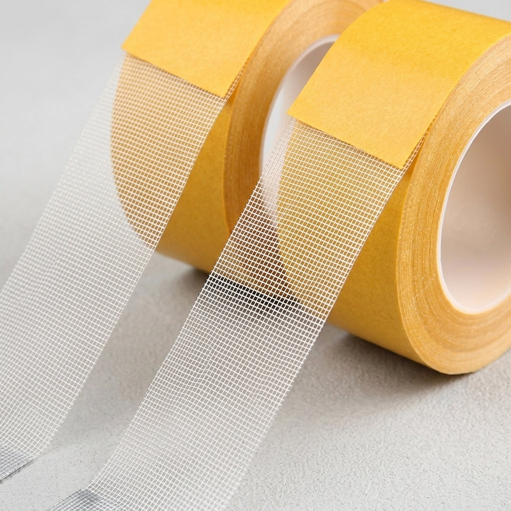 20-meter long cloth-based tape, strong adhesive, non-slip, waterproof carpet mat, fixing tape, no residue, mesh cloth-based double-sided tape - Detail Top
