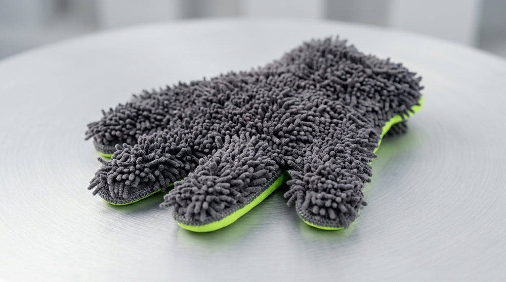 Car wash gloves, plush waterproof car towels, specialized car brushes, cleaning cloths, chenille wheel cleaning towels, wholesale - Detail Top