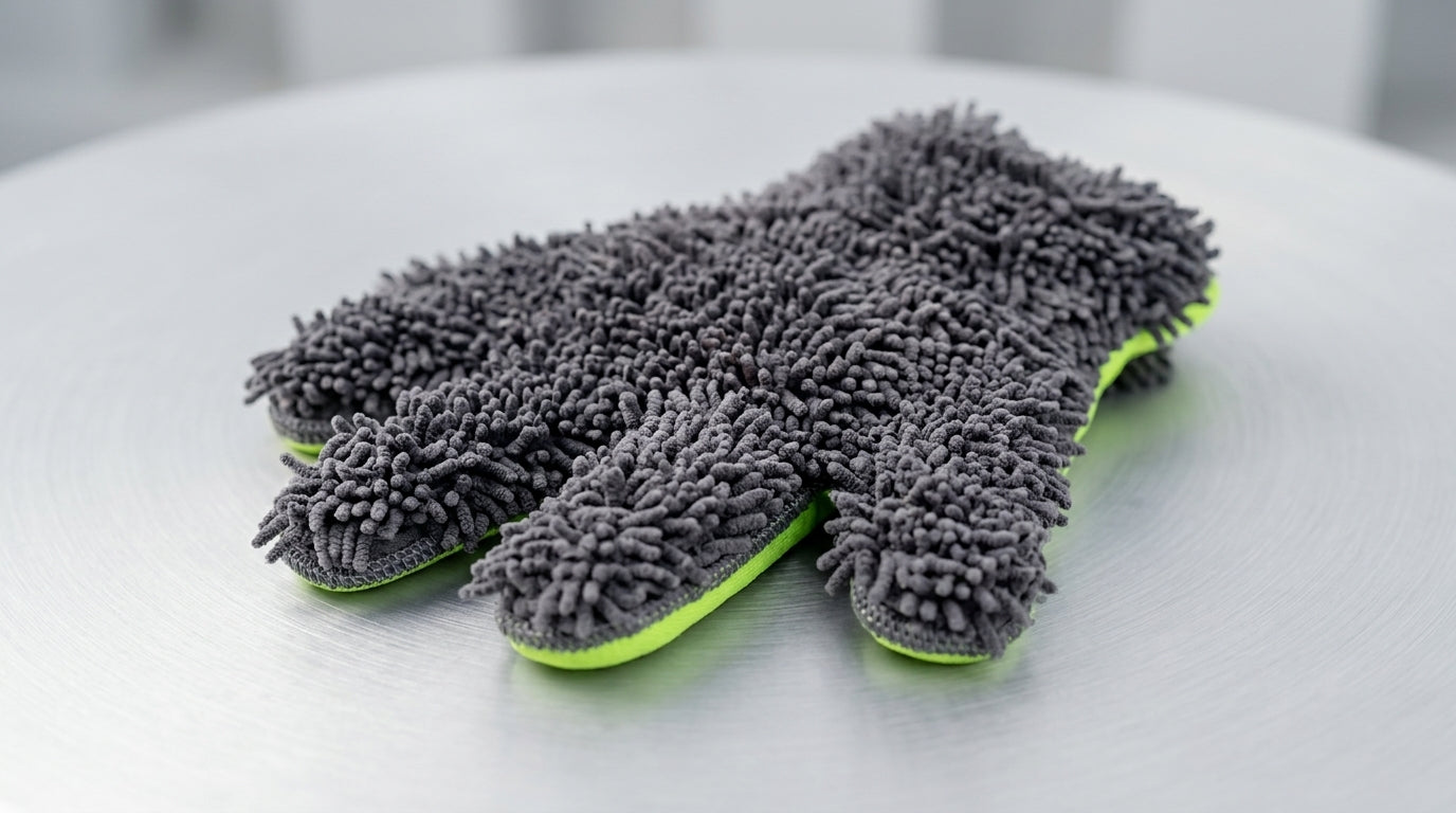 Car wash gloves, plush waterproof car towels, specialized car brushes, cleaning cloths, chenille wheel cleaning towels, wholesale - Detail Top