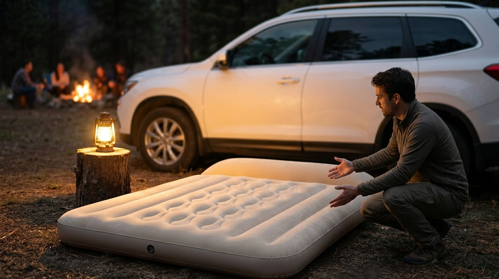 Car rear travel mattress new energy sleeping travel automatic charging and discharging carry leveling to fill the inflatable bed - Evening Camp