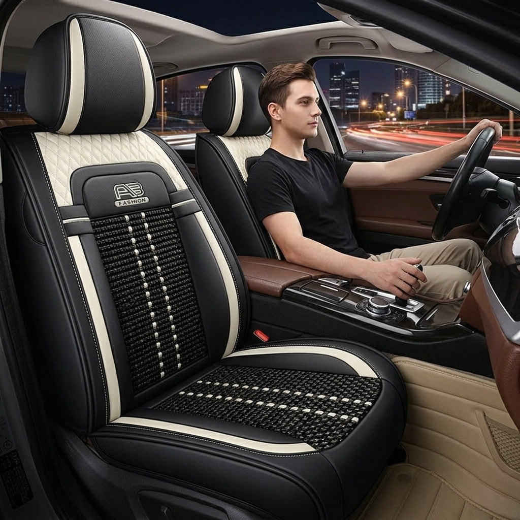 Car seat cushion new all-enclosed special seat cover four seasons universal leather seat cover summer ice silk cartoon seat cushion cover - Lifestyle Night