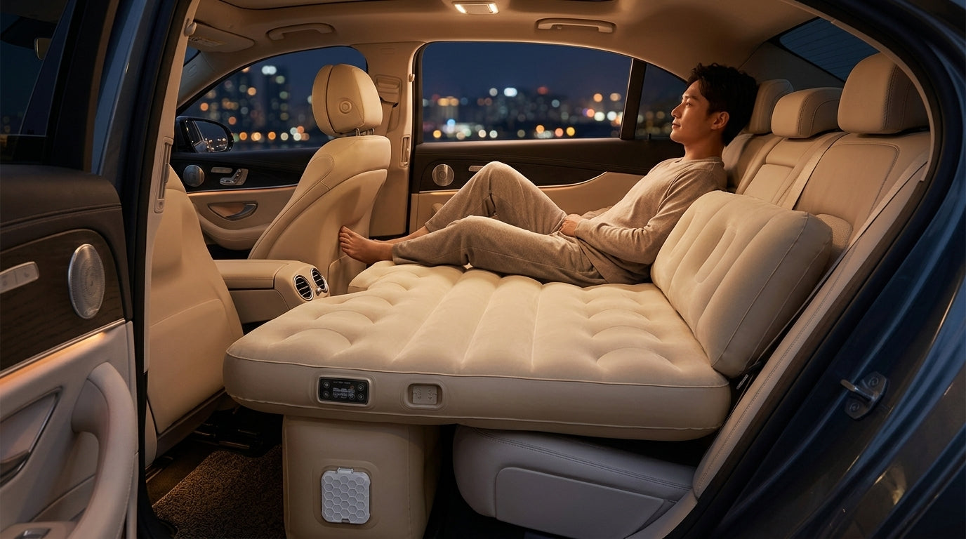 Car rear sleeping automatic travel mattress sedan air mattress car sleeping in the car portable intelligent AI car inflatable bed - Lifestyle Night